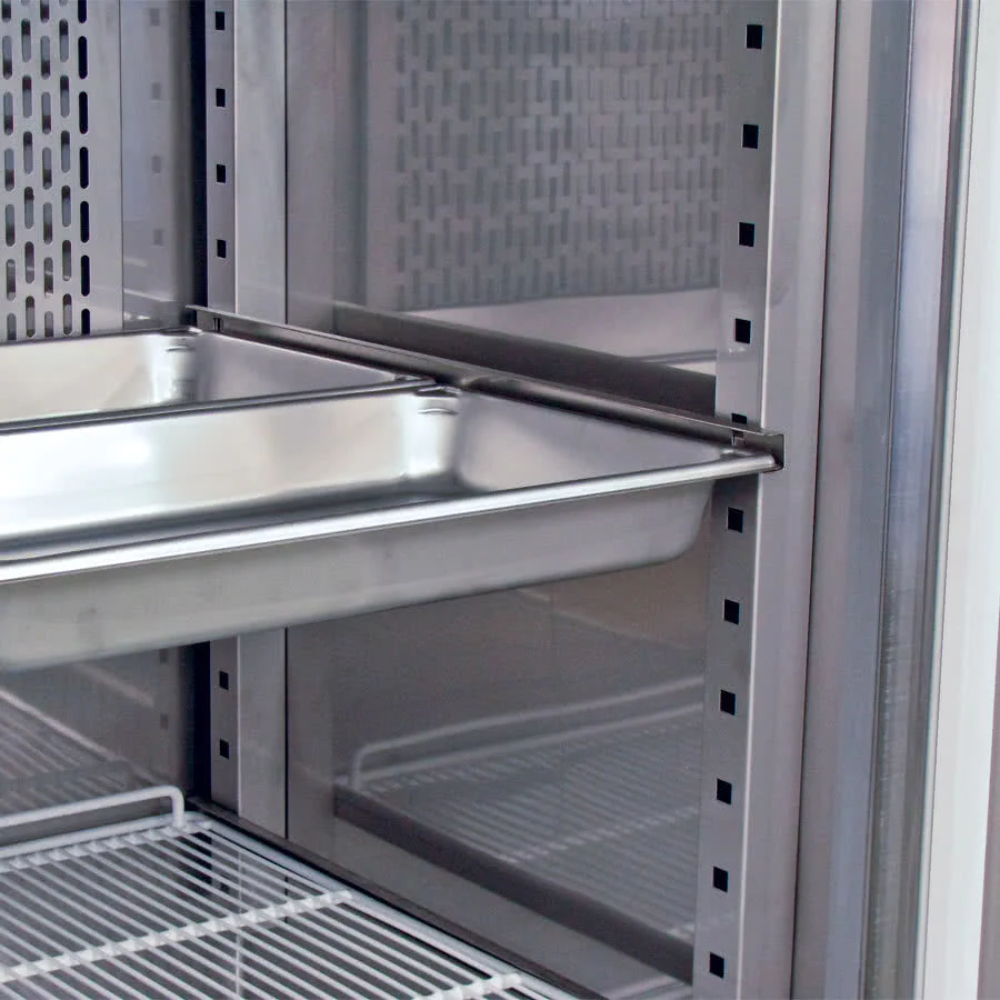 54" Stainless Steel Two Section Solid Door Reach-In Freezer
