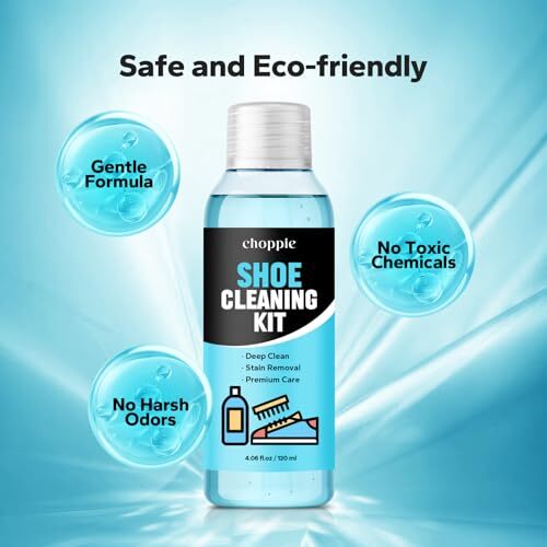 Shoe Cleaning Kit (4.06 Fl Oz), 2Pcs Set with Deep Cleaning Solution & Brush,