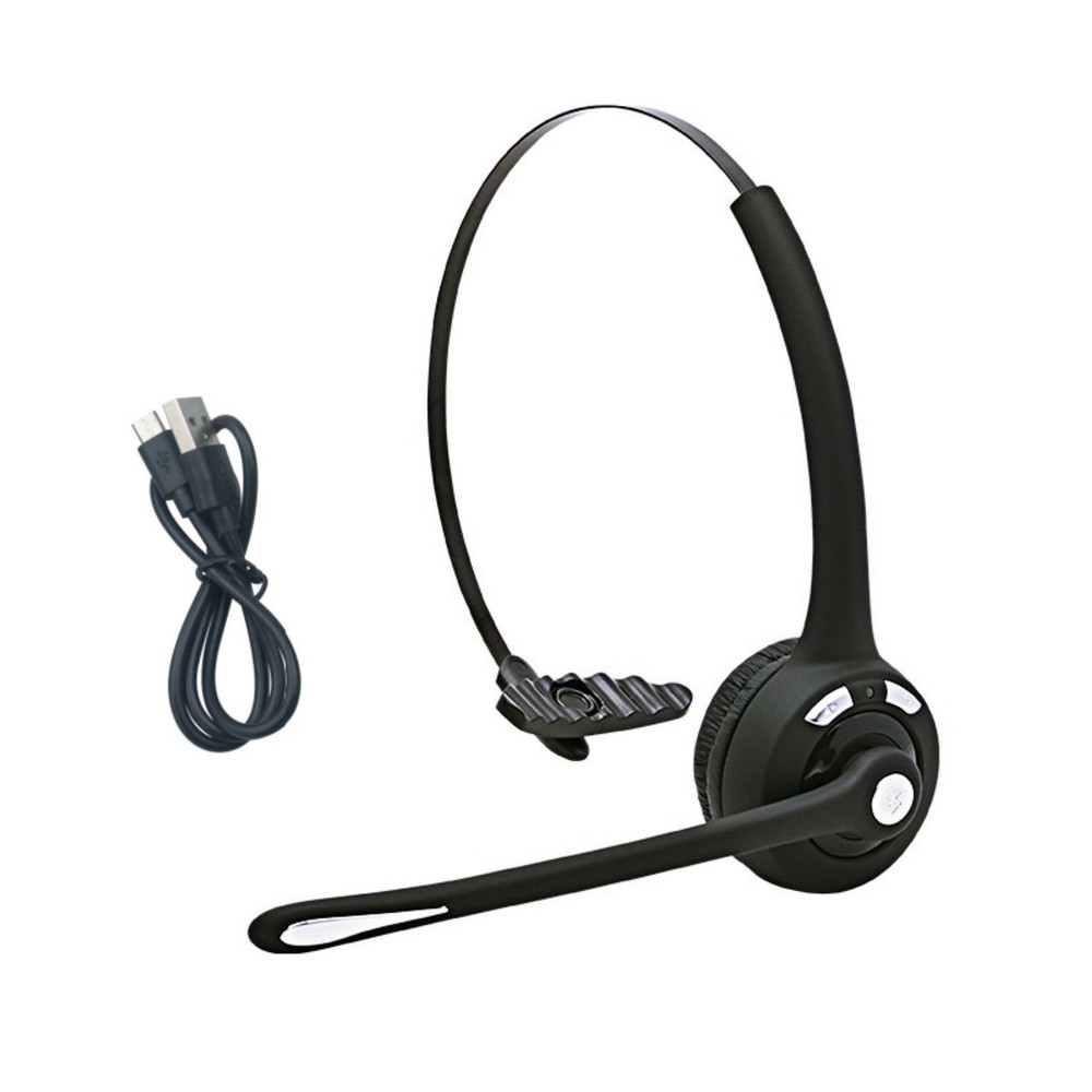 Black Rechargeable Headphone Wireless Bluetooth 5.0 Operator Headset Brand New
