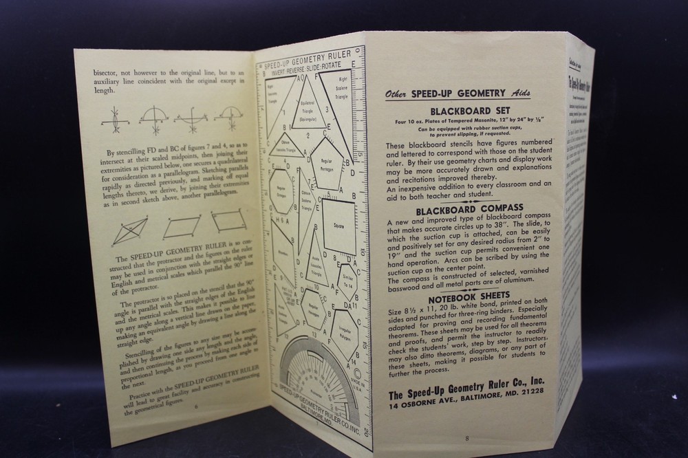 The Speed-Up Geometry Ruler with Booklet & Sleeve Insert