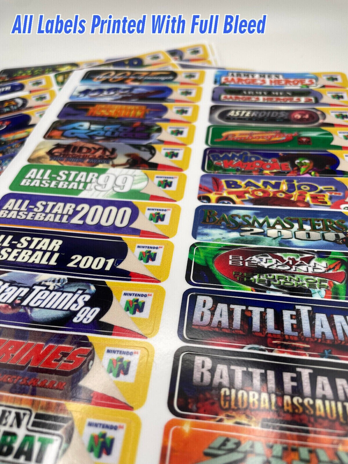 N64 Top End Labels For All 296 US Game Stickers + 215 Extras-Homeb. & Variants