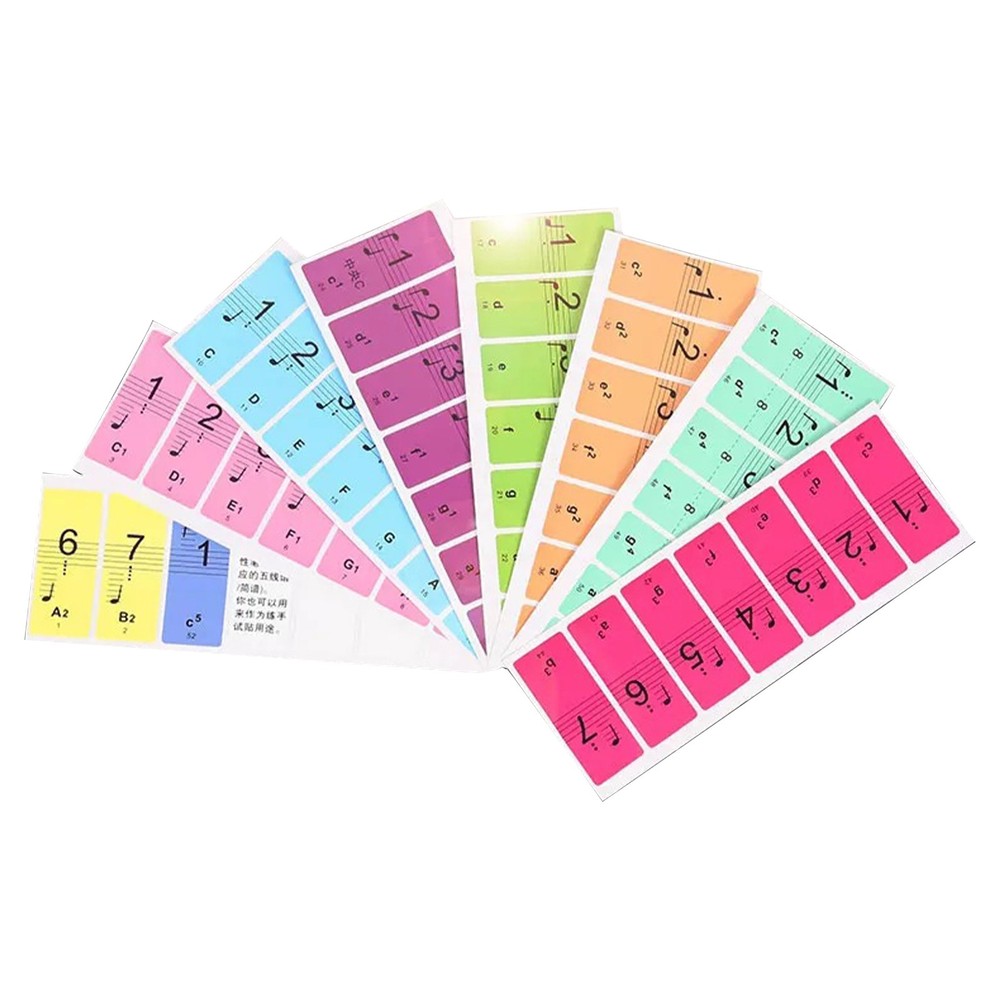 1Set 88-Key Electronic Keyboard Piano Learning Key Beginner Note Sticker Labels[