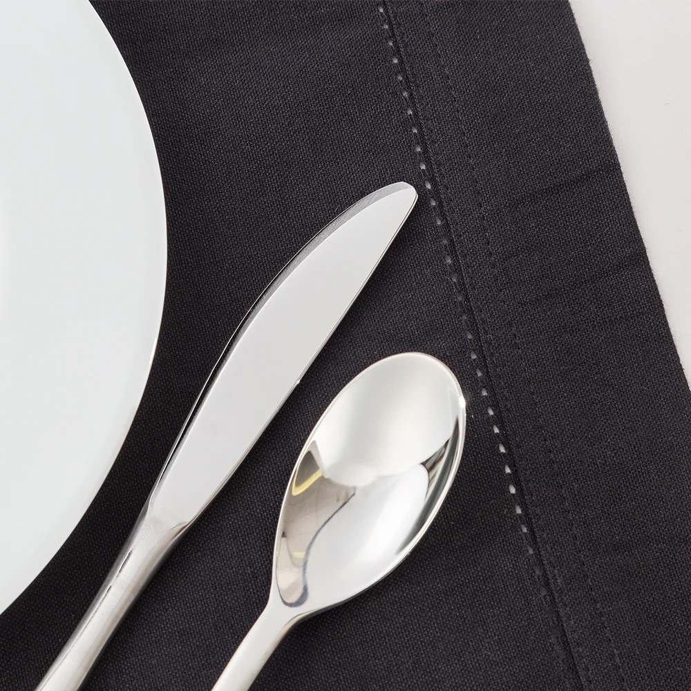 Rans Hemstitch Tablecloth Black 150x230cm