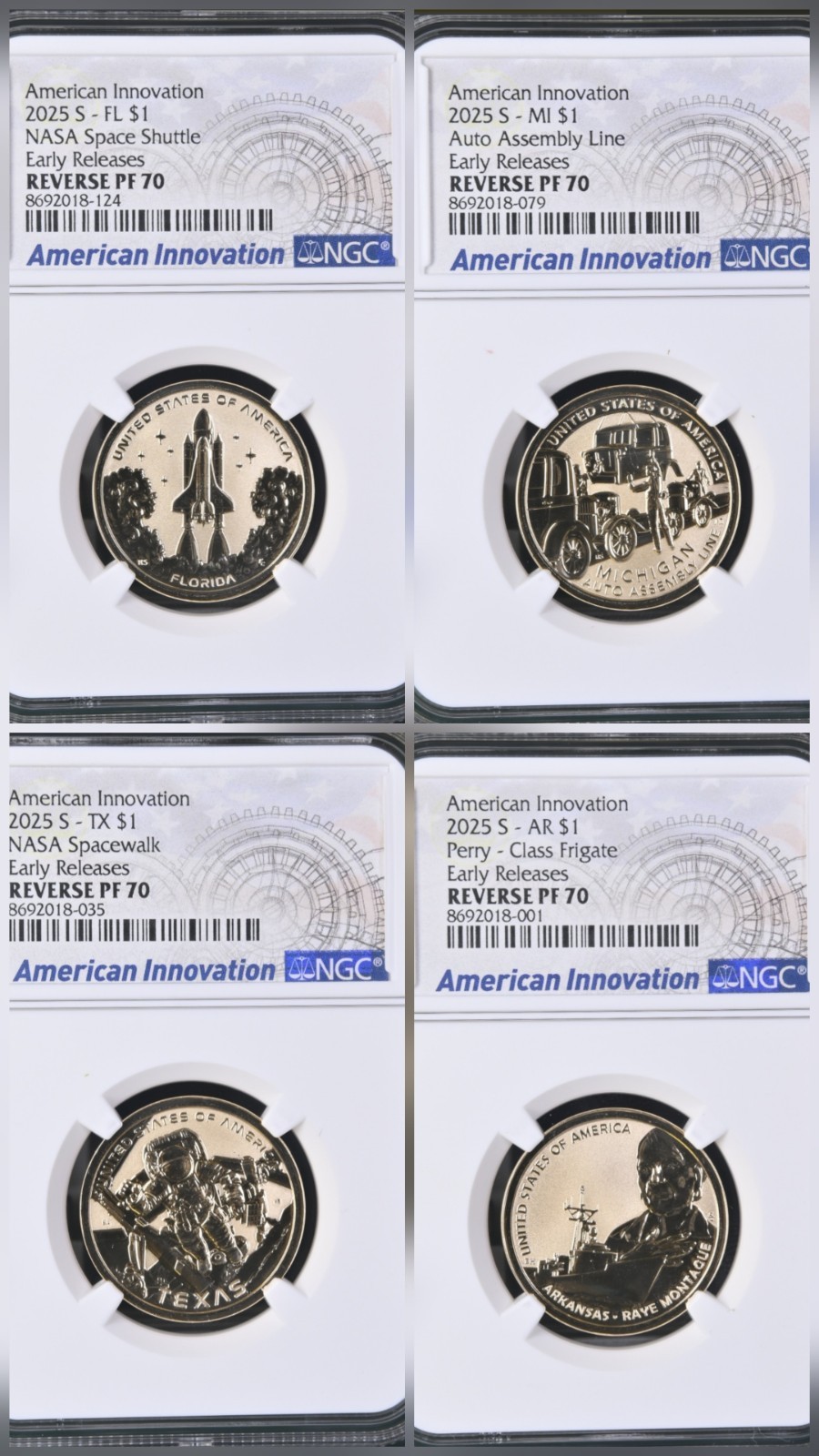 2025 S REVERSE PROOF AMERICAN INNOVATION SET NGC PF70 EARLY RELEASES [IN STOCK]