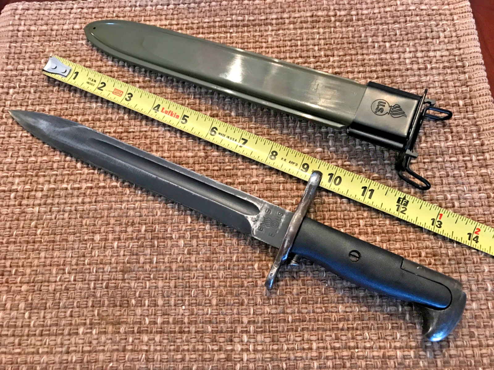 West German / GREEK GI issue 10” M1 BAYONET & Scabbard* U.S. WWII M1 Garand #723