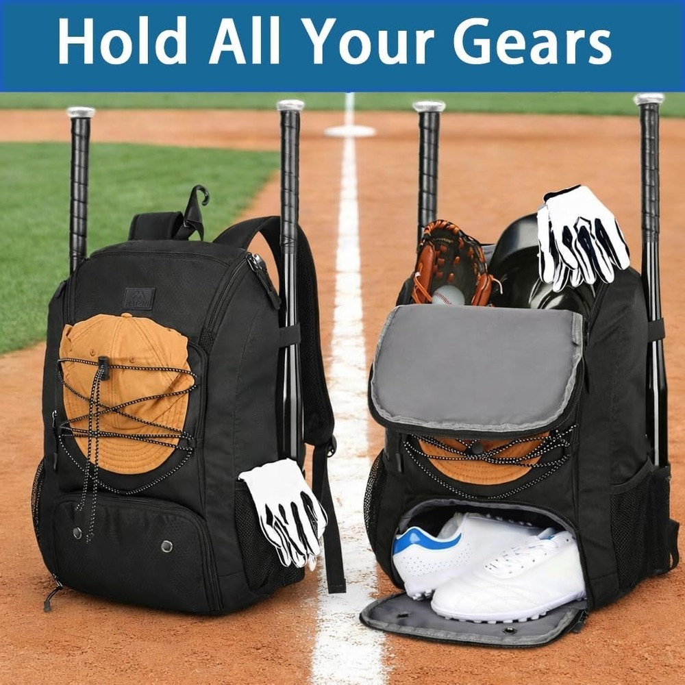 Lightweight Baseball Backpack with Shoe Compartment - 29L Accommodating Design