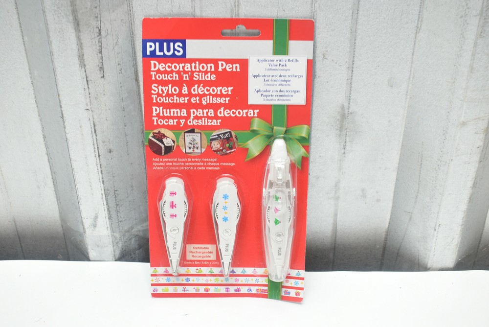 Plus Red Deco Tape Holiday Pack NEW, Sealed, Value Pack, Applicator & 2 Refills
