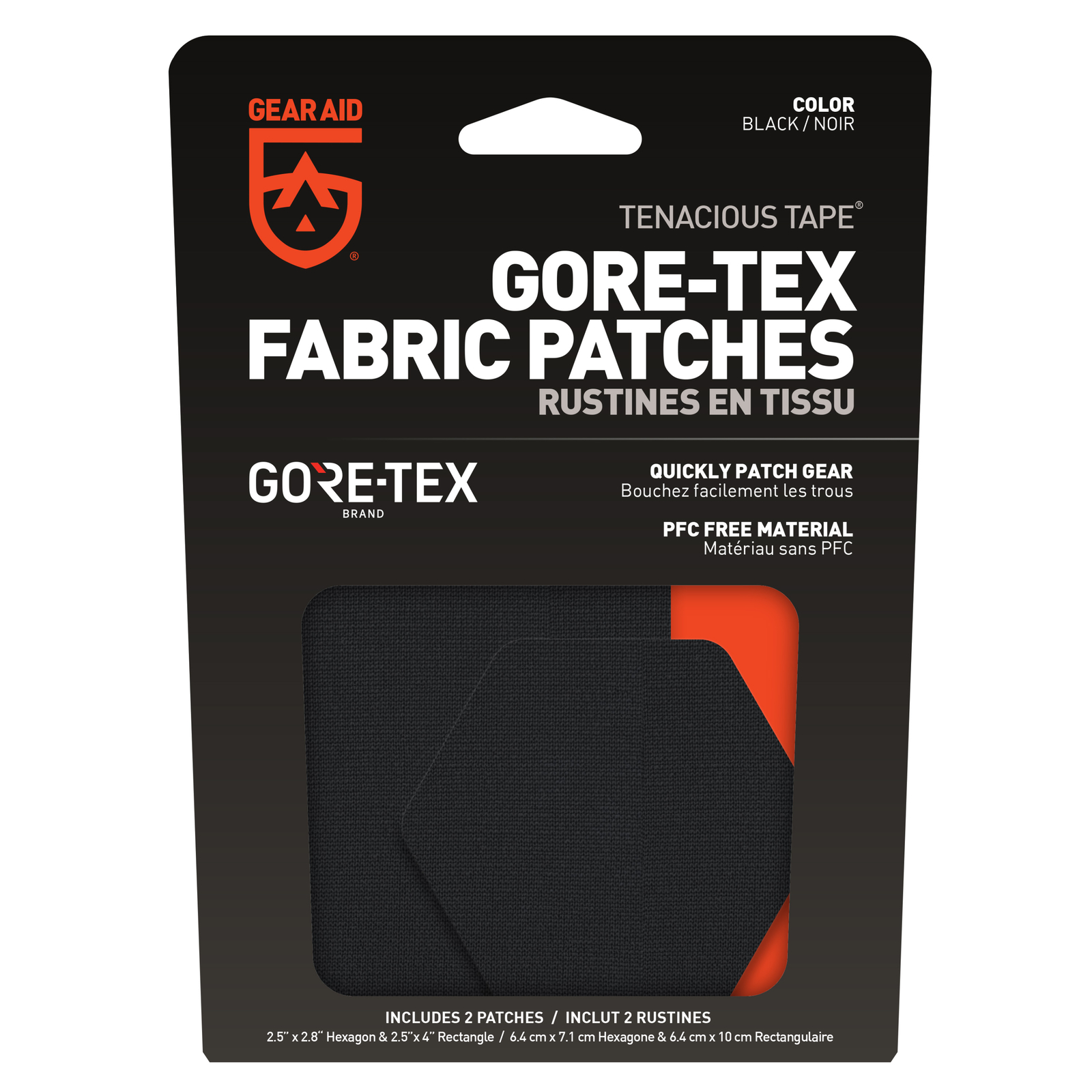 Gear Aid GORE-TEX Patches 2.5 Hex & 4-Inch Rectangle Repair Kit