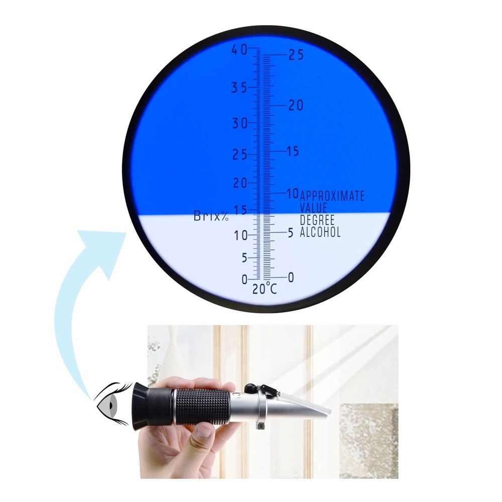 Handheld 0~40% Brix 0~25% Alcohol Wort Specific Gravity Meter Beer Juice Tester