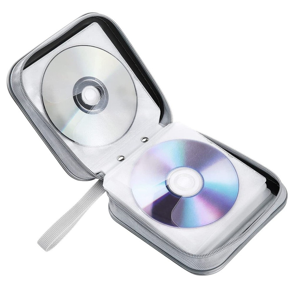 DVD Case for Car 32 Capacity CD Case Portable Hard Plastic Holder CD Protective