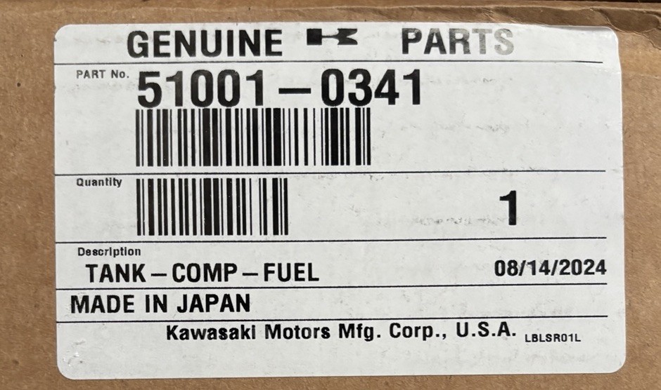 51001-0341 NEW 2008 - 2016 GENUINE KAWASAKI MULE 600 610 FUEL GAS TANK