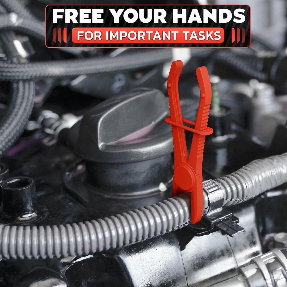 Automotive Hose Locking Pliers - 6 Red Non-Conductive Tools for Precision Work