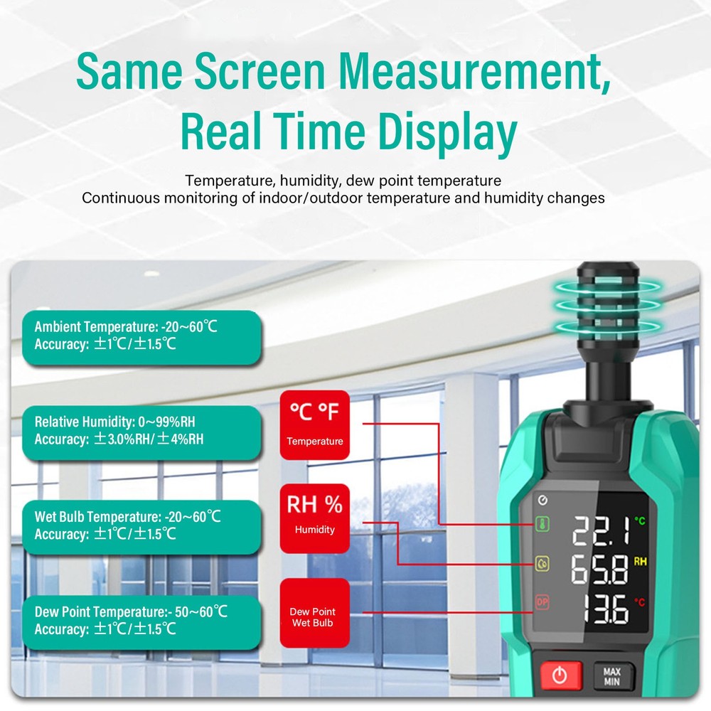 Digital Temperature Humidity Meter Relative Humidity Handheld Hygrometer