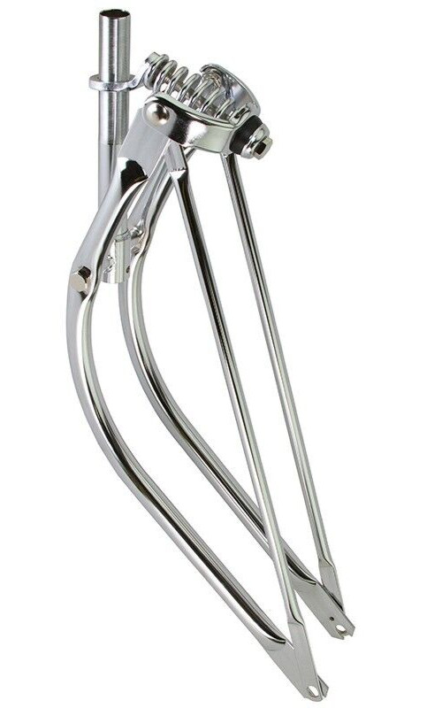 29 LOWRIDER BENT SPRING FORK 1 INCH CHROME. 153854