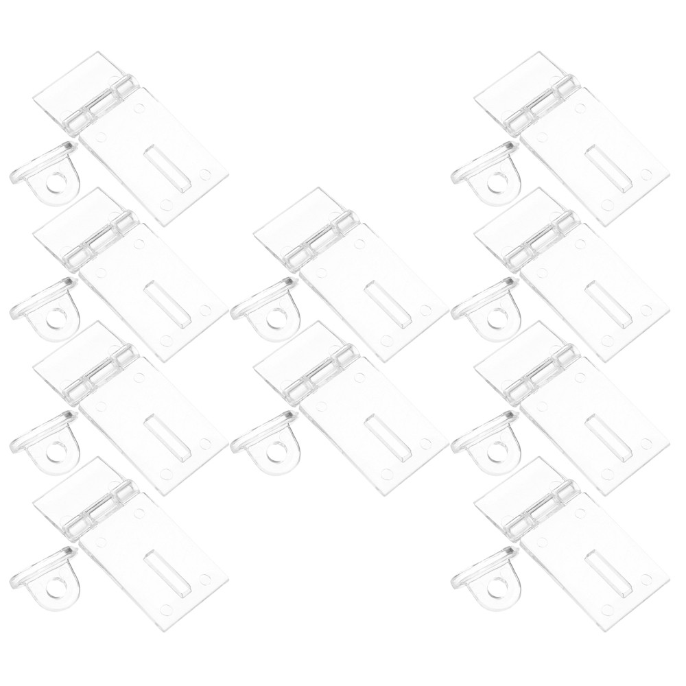 10 Sets Acrylic Clear Hinge Lock for Cabinets and Display Boxes - Transparent