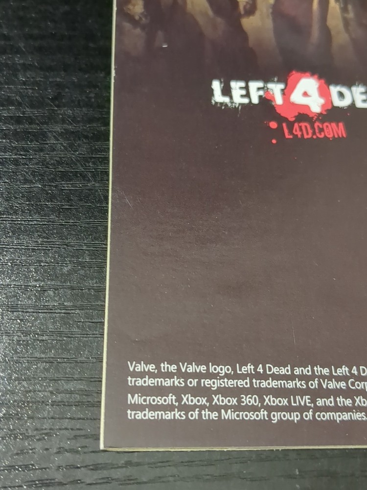 Left 4 Dead 2 360 Original Booklet Manual ONLY Guide Instruction Authentic OEM