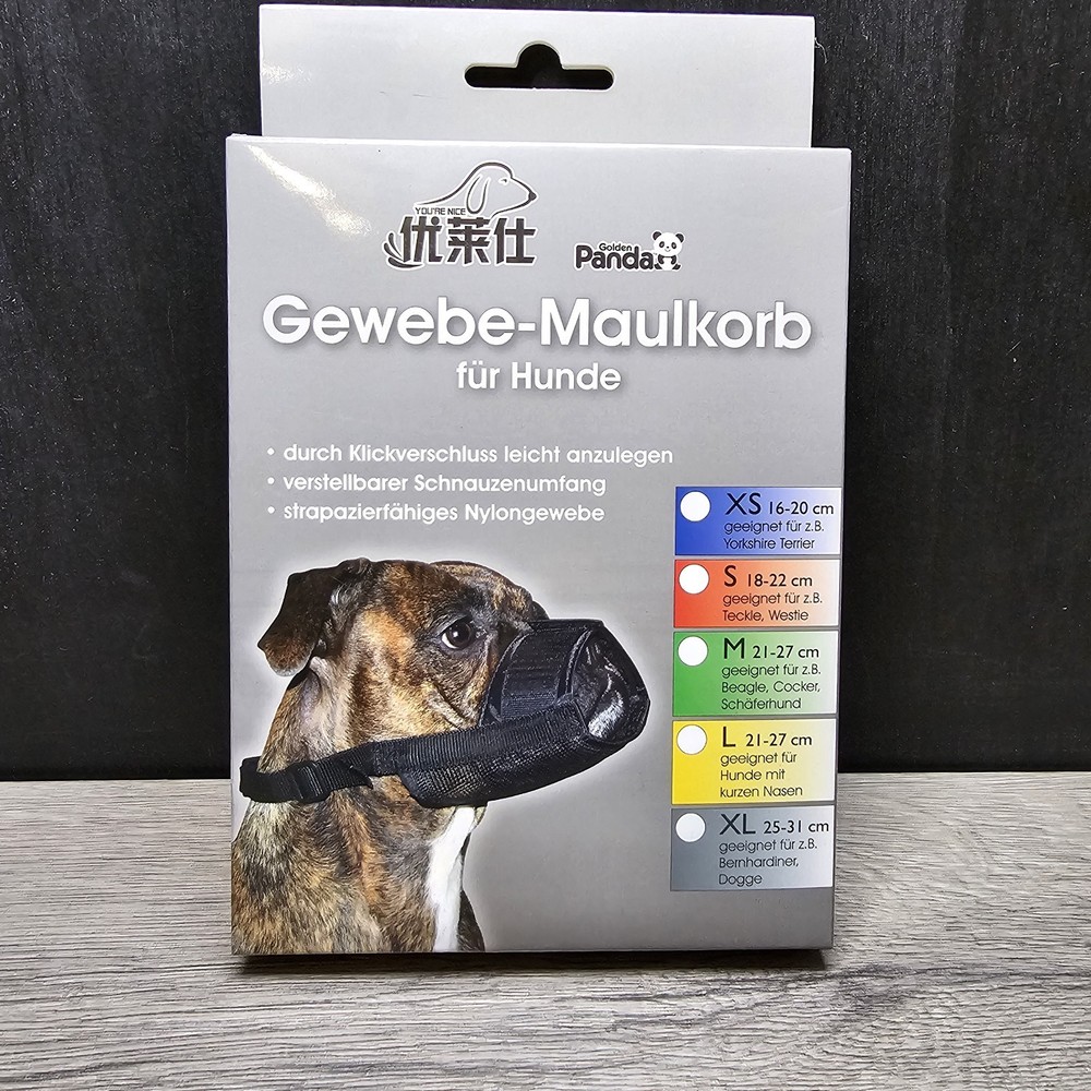 Dog Muzzle Size Medium 21-27 CM Black Adjustable ~ Open Box