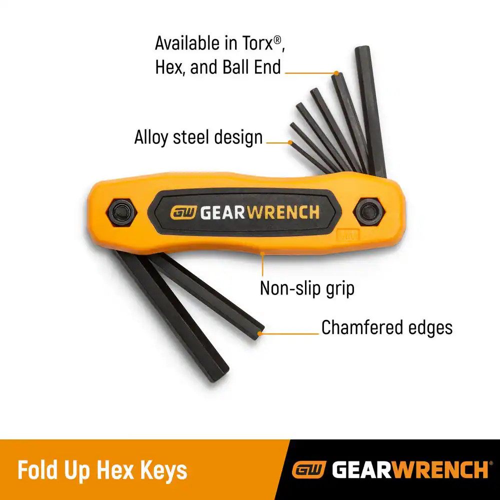 Metric Folding Hex Key Set (8-Piece)