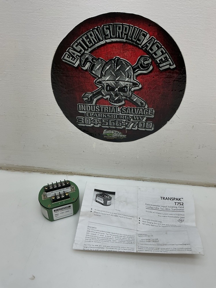 Transpak T752 Potentiometer Input Isolating Two Wire Transmitter NEW