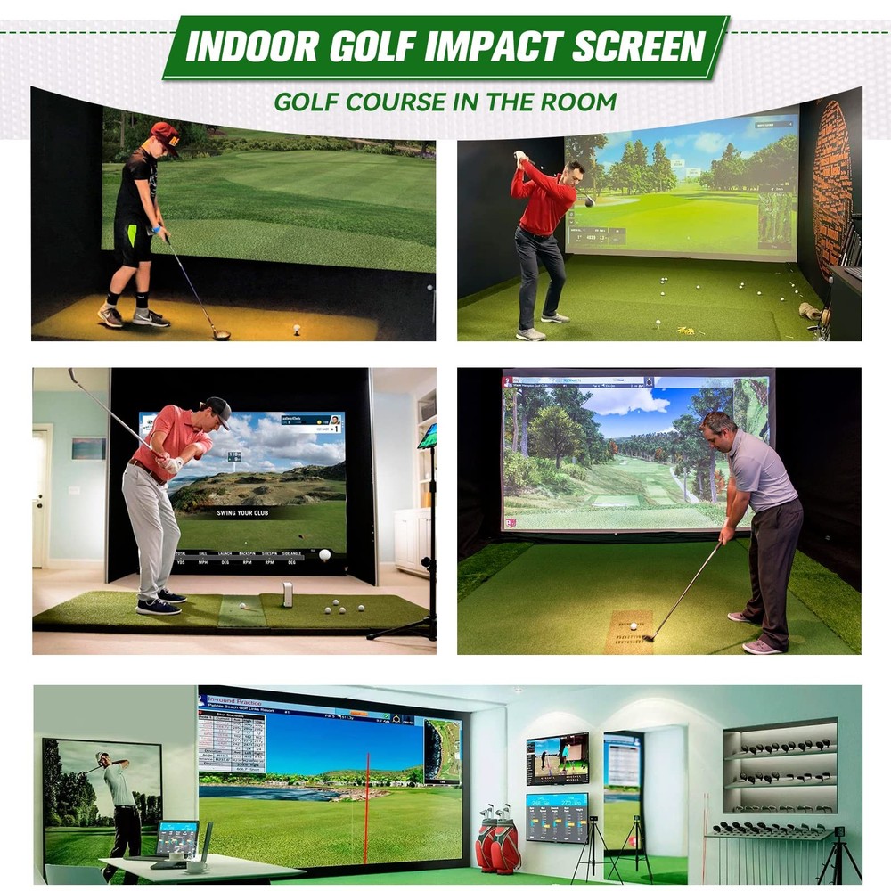 Golf Simulator Impact Screen: 7Mm Thickened Golf Impact Screen for