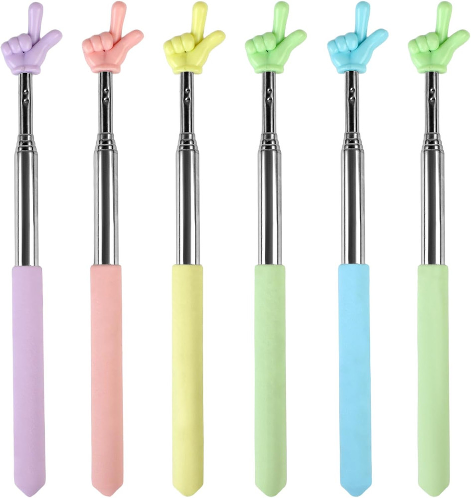 6PCS Pointer Finger Stick, Extendable Colorful Finger Pointer Stick, Mini Retrac