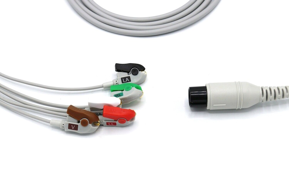 MINDRAY DATASCOPE ECG EKG Cable 6 Pin 5 Leads Grabber AHA - Same Day Shipping