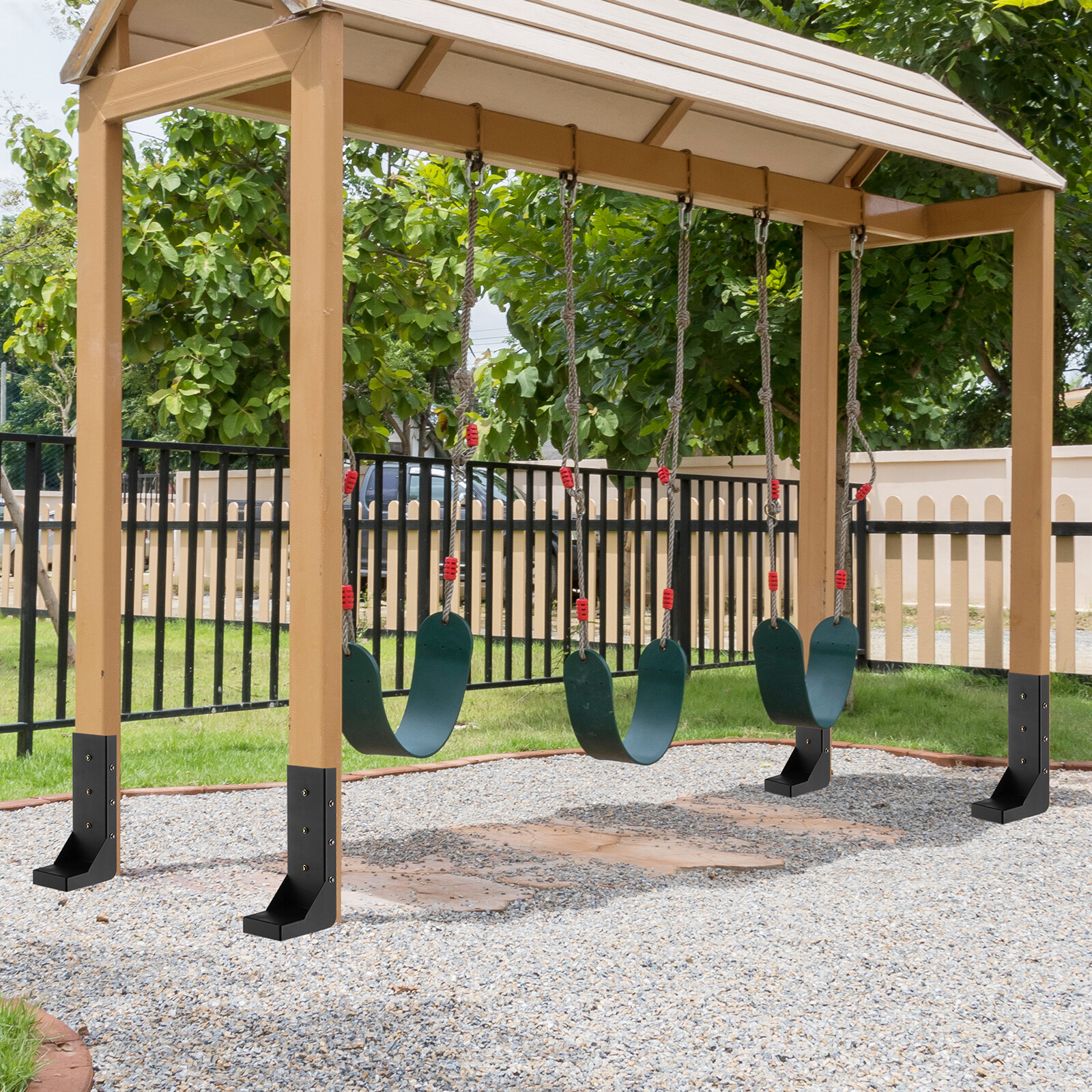 VEVOR 4-Pack Fence Post Anchor Repair Kit Inner 3.5 x3.5 Inches Support Stakes