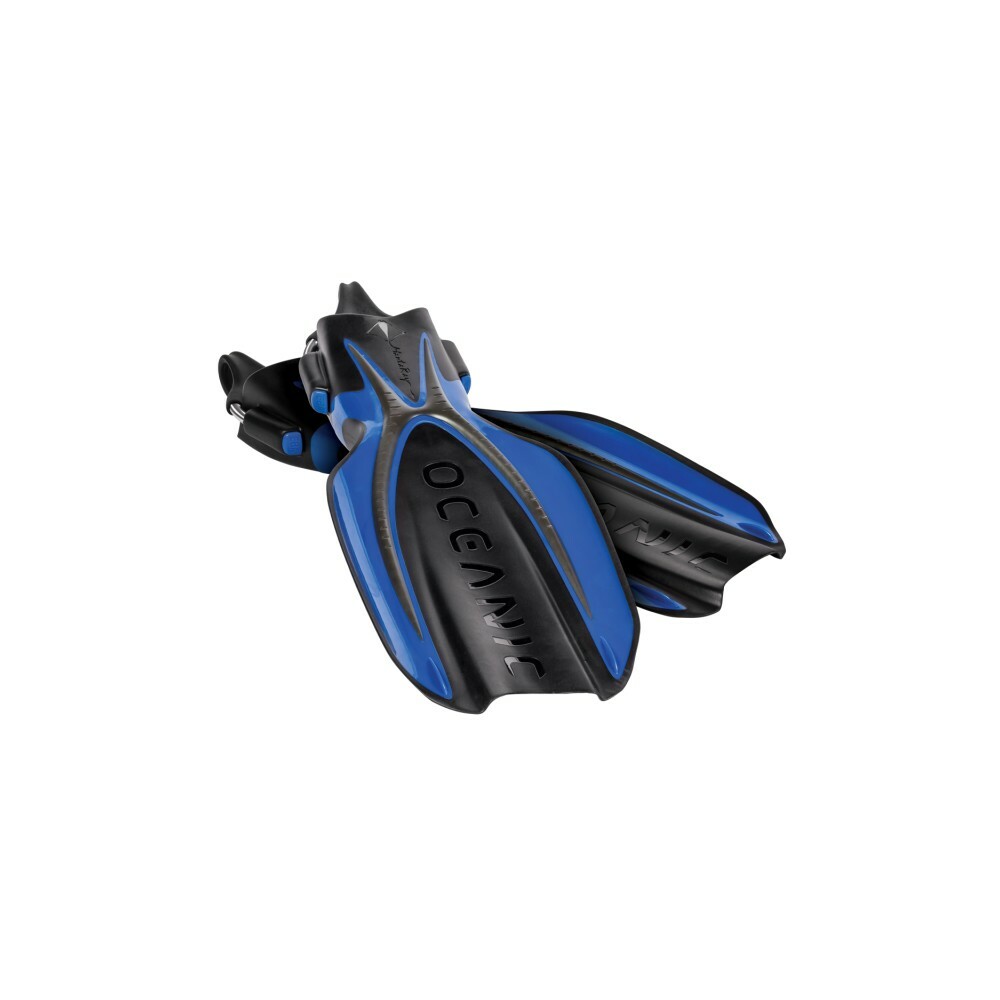 Oceanic Manta Ray Open Heel Dive Fins (X-Large, Blue / Black)