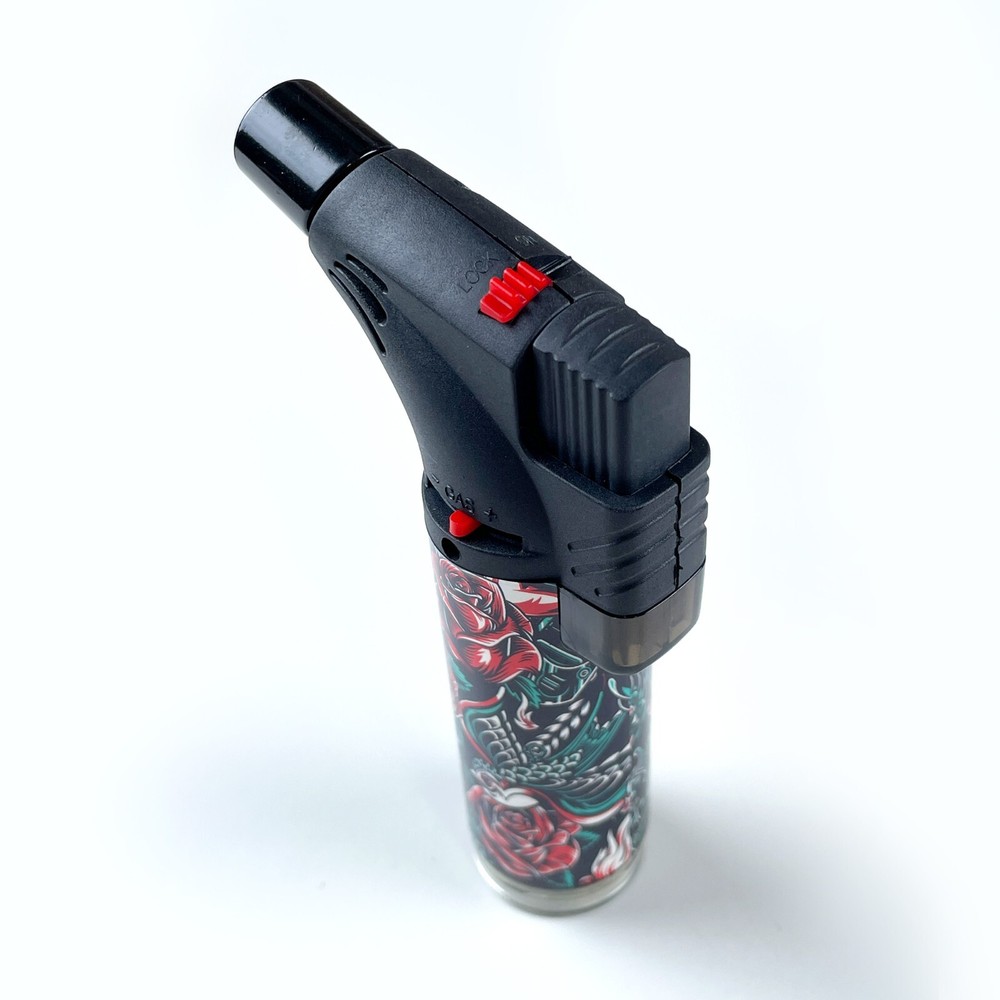 3 Pack Jumbo 4" Single Jet Flame Torch Gun Lighter Refillable Lockable Windproof