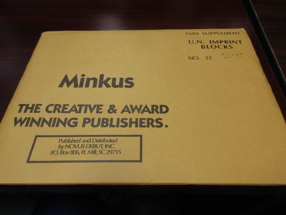 "MINKUS"ALBUM PAGES 1989  SUPPLEMENT UNITED NATIONS {IMP.BLOCKS}    W/FREE SHP.