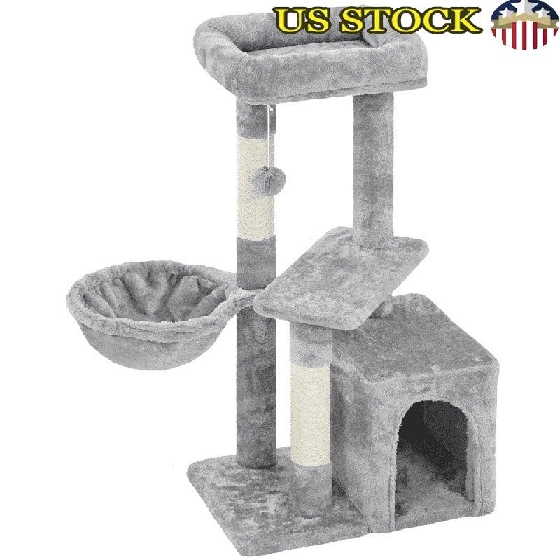 Multifunctional Cat Tree Tower Scratching Post Condo Nest Multi-Level Activity