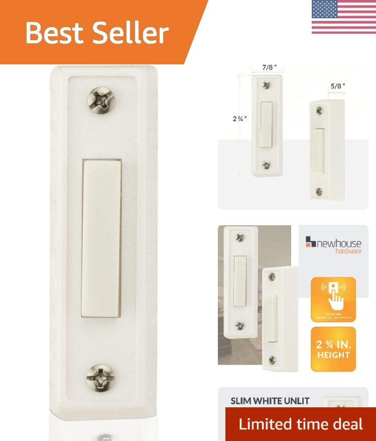 Unlighted Doorbell Button, 1-Pack, White