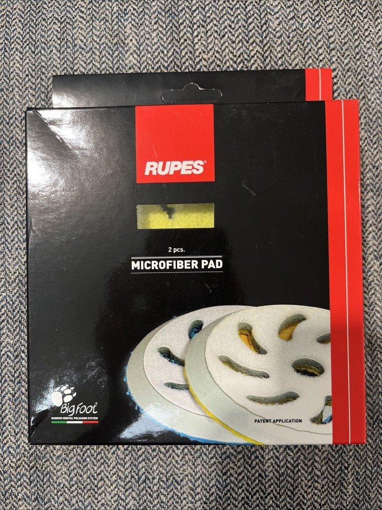 6" Rupes DA Medium Microfiber Polishing Pad 2 Pack Box NEW