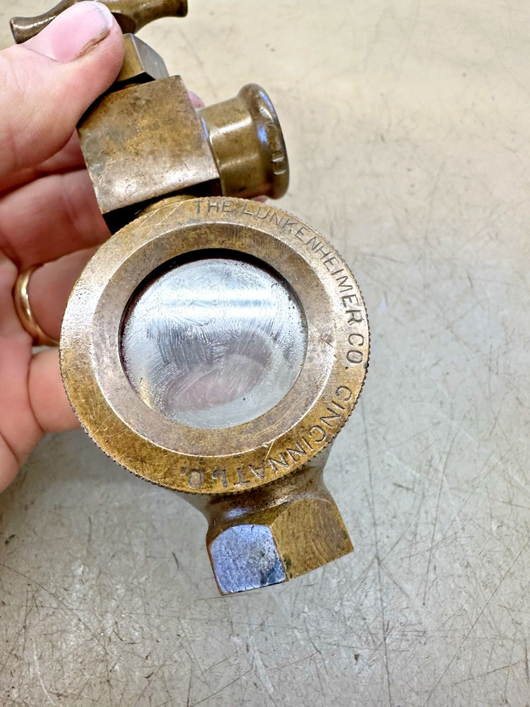 LUNKENHEIMER DRIP SIGHT OILER Brass Lubricator or Old Gas Engine