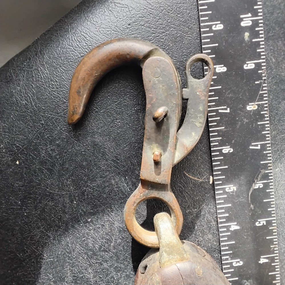 Antique anchor trip hook ,and pully