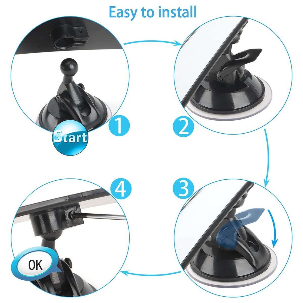Car Interior Mirror View Rear Wide Flat Cup Suction Universal Angle Adjustable