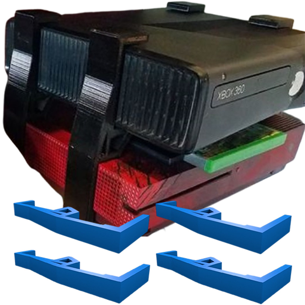 Microsoft Xbox One S/360 Console Riser Set Stackable Shelf Organizer Brackets