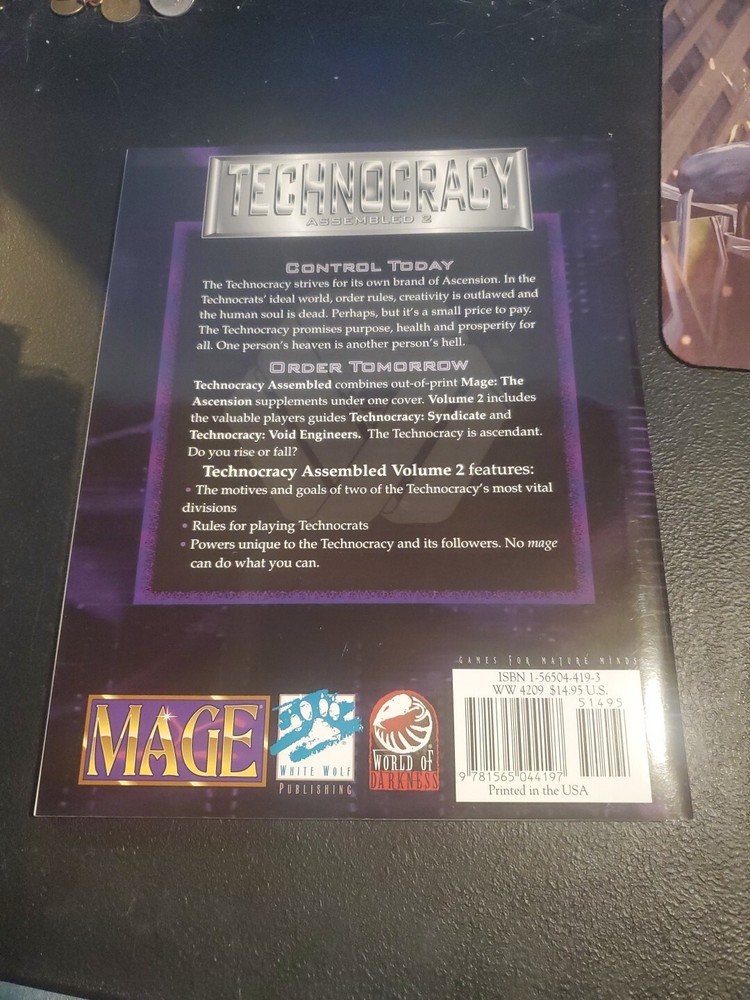 Technocracy Assembled 2 Sourcebook For Mage The Ascension 2000 Nos Ww4209