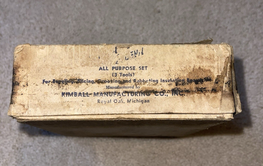 Vintage Kimball "Bevil Devil" Standard Insulation Board Beveling Tool Kit