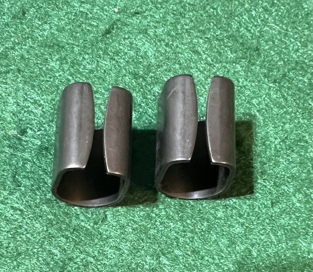 TWO MAUSER K98 98K RIFLE FRONT SIGHT HOOD, COVERS