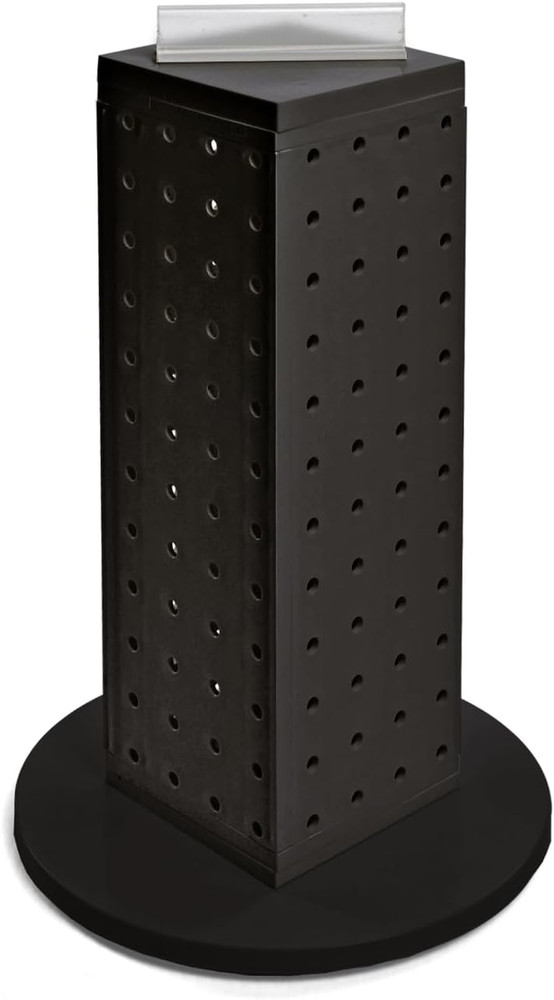 700220-BLK Pegboard 4-Sided Revolving Counter Display, Black Solid Color
