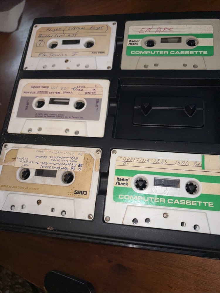 Lot Of 44 Computer Cassettes . Cload And Assorted Cassettes 2 Binders 44 Total