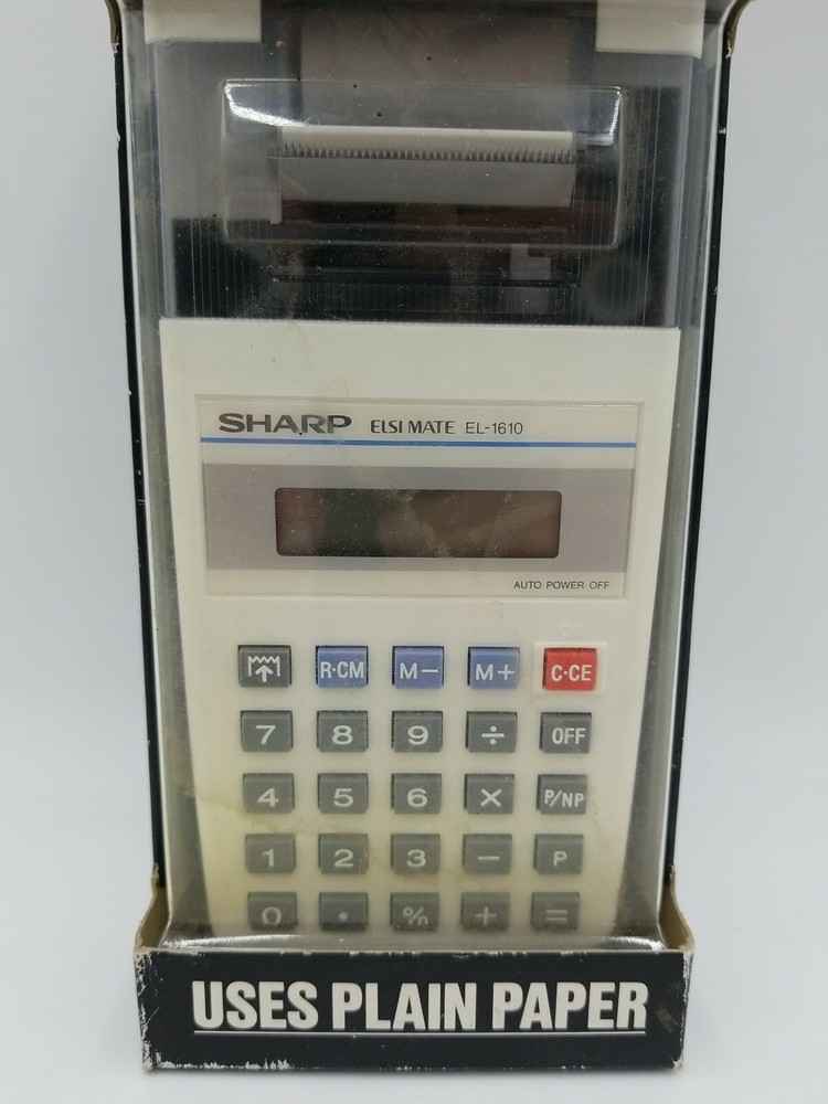 Sharp EL-1610 10-Digit Pocket Printer Calculator 5 Function 15 Keys LCD Screen N