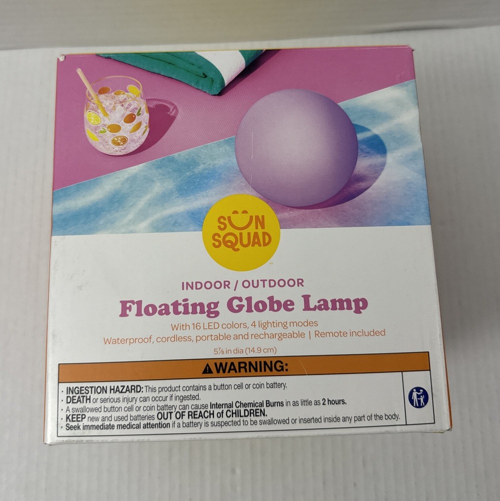 Sun Squad Indoor/Outdoor Floating Globe Lamp  Includes Remote Multiple Color
