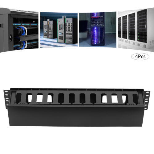 4 Pack Horizontal Rack Mount Cable Management, Cable Organizer, Cable Raceways
