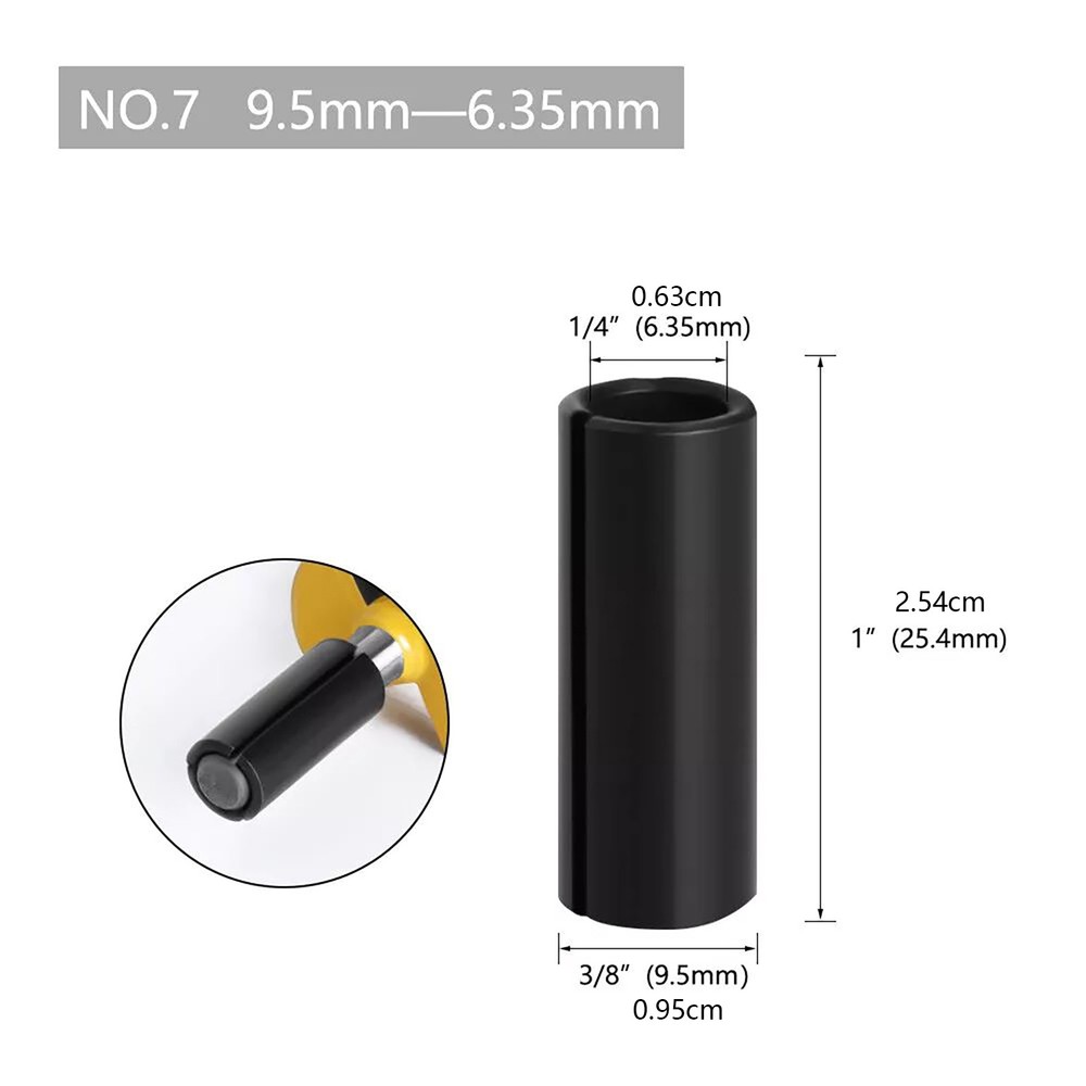 9Pcs Adapter Converter Router Collet Reduction Sleeve Tool Bit Router Bit
