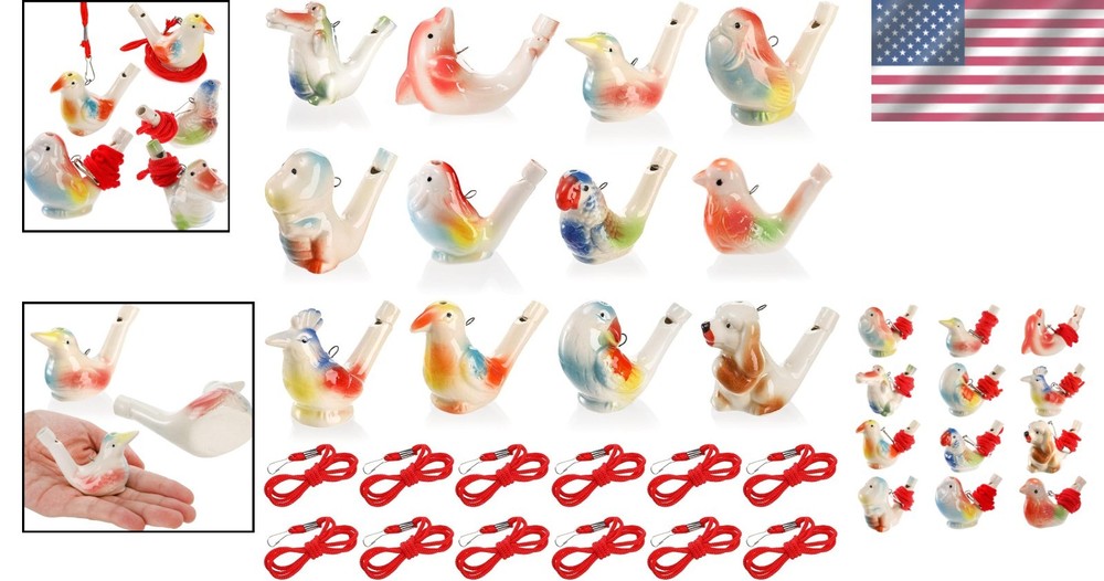 Multicolor Bird Whistles Set - Imaginative Play