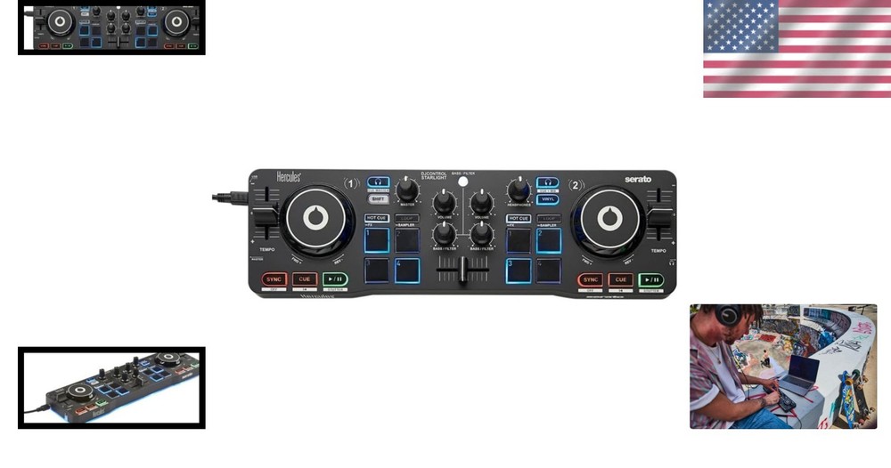 Serato DJ Lite Controller with Touch-Sensitive Jog Wheels