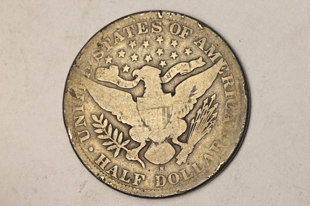 1896 S Barber Silver Half Dollar 50C