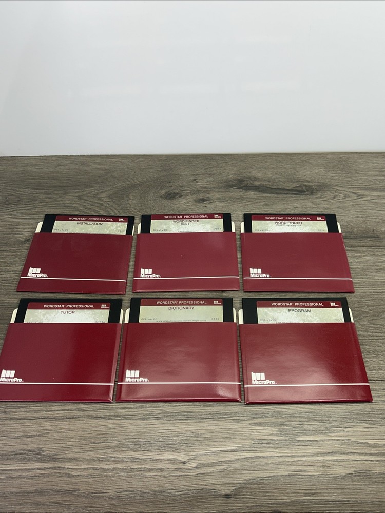 Wordstar Professional Release Complete 4 Disk Set DOS Software Vintage Floppy